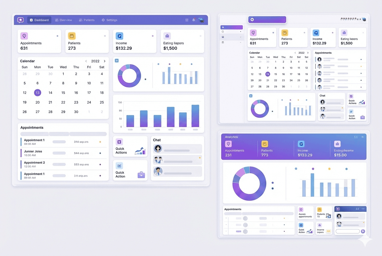 Clinicsoft Dashboard - ระบบจัดการคลินิกครบวงจร แสดงหน้า Dashboard นัดหมาย ข้อมูลคนไข้ รายได้ และ Analytics